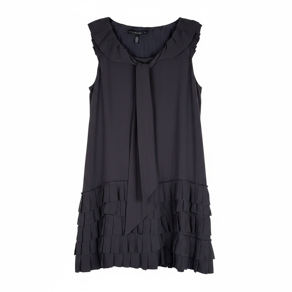 Robert Rodriguez Gray Tiered Sleeveless Cotton/Silk Knee Length Dress Size 4